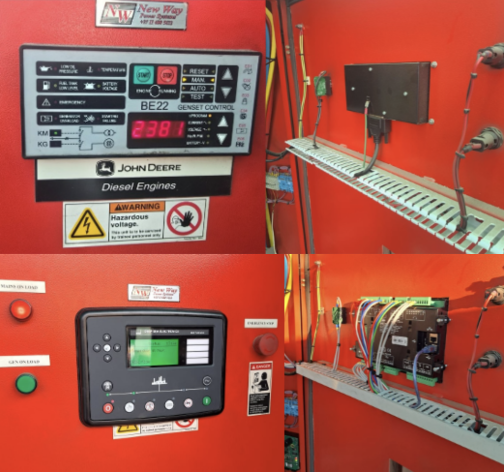 Legacy Bernini BE22 generator controller on panel door.